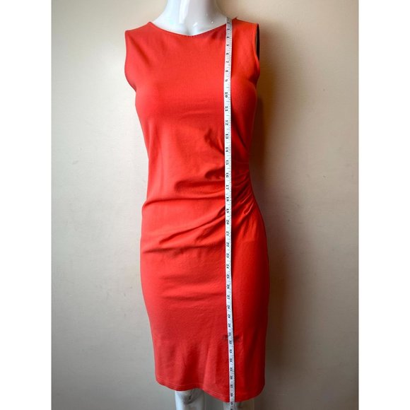 Kenneth Cole Women's Bodycon Dress Full Back Zipper Gathered Waist Orange Size 4 - Picture 5 of 9